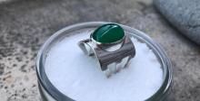 Bague argent et chrysoprase